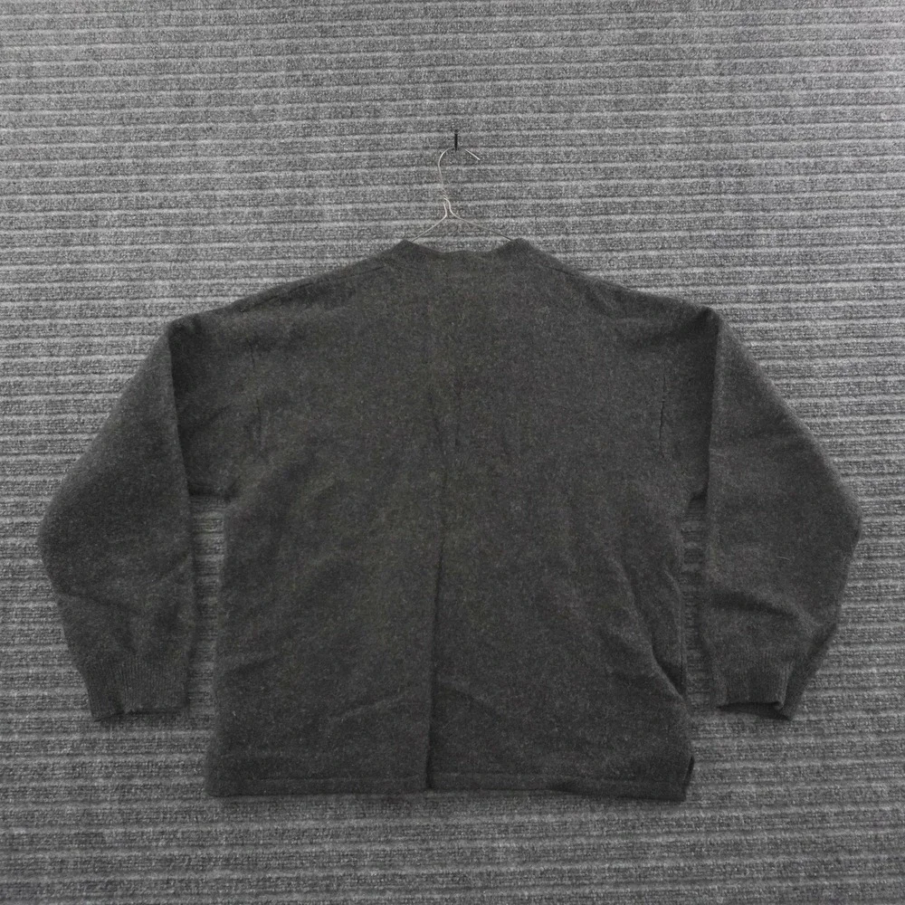 Vintage 90s J. Crew Oarsman Henley Sweater Large Gray Wool Long Sleeve Pullover